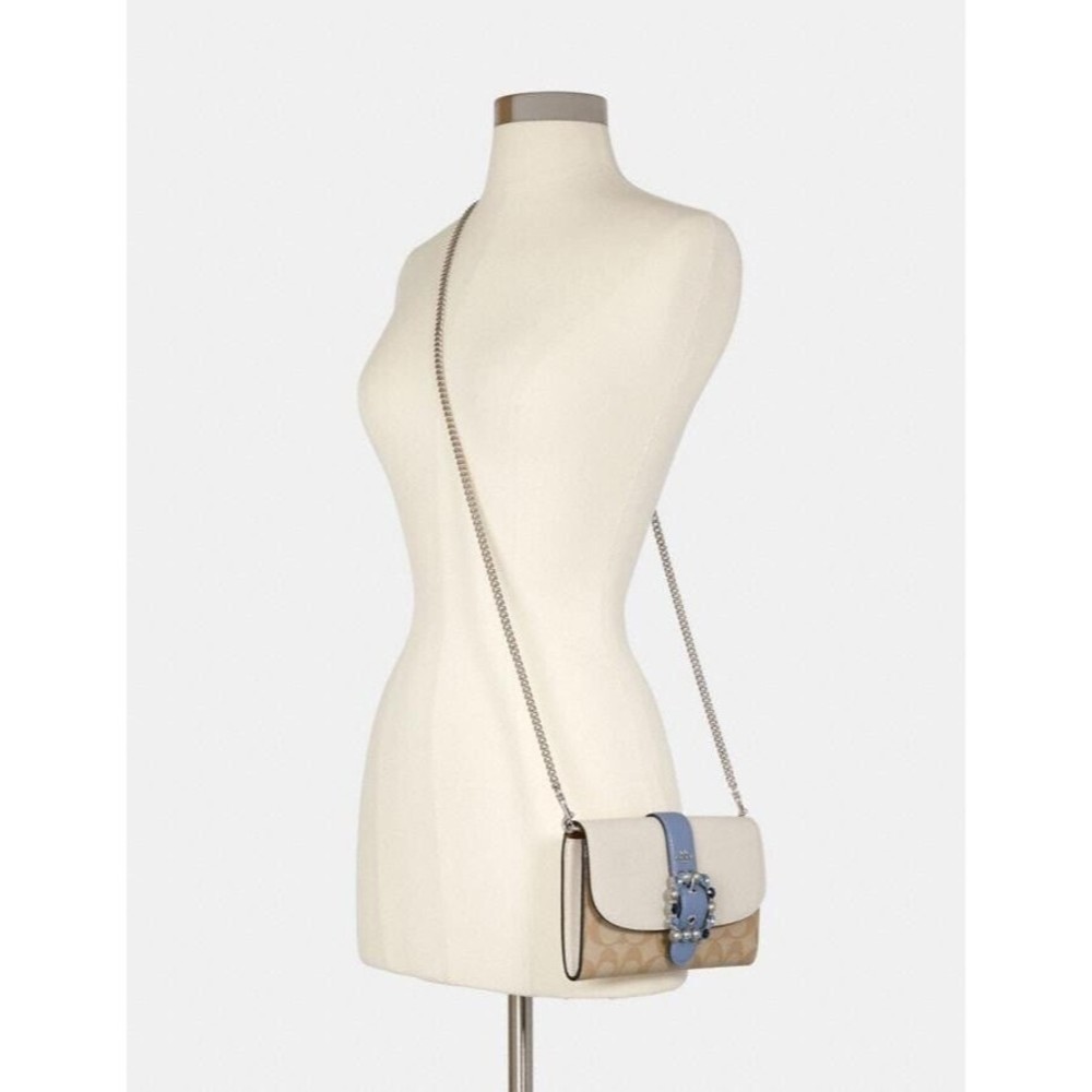 NWT Coach C1484 Gemma Clutch Crossbody In Colorblock Signature Canvas Org $288 - Picture 9 of 9
